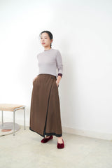 Dusty pink layers top in contrast color