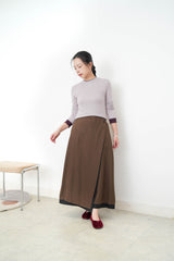Dusty pink layers top in contrast color