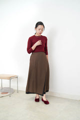 Wine soft cotton top