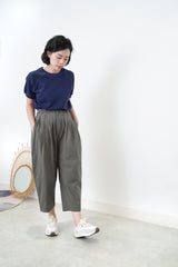 Balloon shape leisure pants in elastic waist