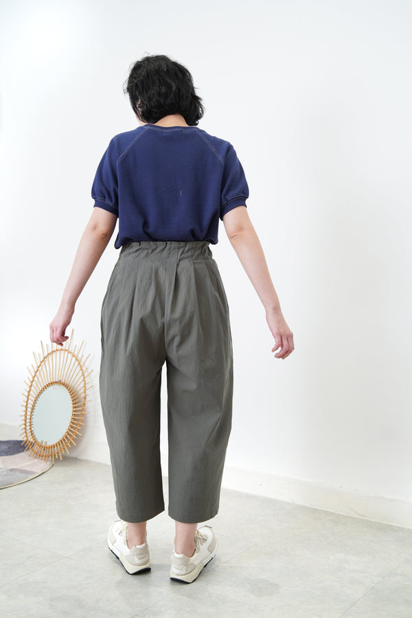Balloon shape leisure pants in elastic waist