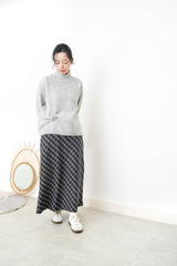 Grey alpaca wool sweater w/ pins