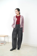 Black 3D cut jeans