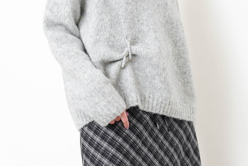 Grey alpaca wool sweater w/ pins