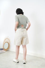 Ivory outlined shorts w/ belt