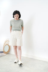 Ivory outlined shorts w/ belt