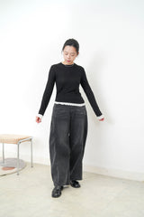 Black layers top in contrast color