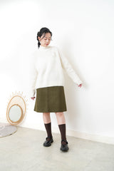 White alpaca wool sweater w/ pins