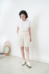 Ivory outlined shorts w/ belt