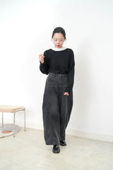 Black sweater w/ silk soft collar