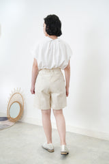 Ivory outlined shorts w/ belt