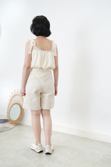 Ivory outlined shorts w/ belt