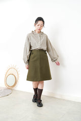 Checked shirt in peplum collar