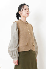 Checked shirt in peplum collar