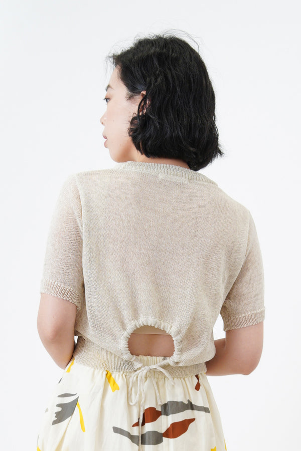 Linen top w/ string  open back
