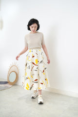 Floral pattern skirt in elastic waist