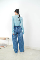 Sky blue soft cotton top