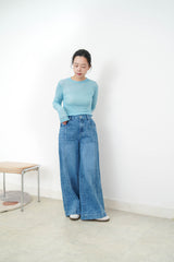 Sky blue soft cotton top