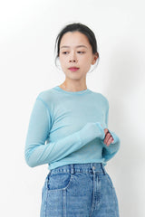 Sky blue soft cotton top