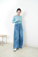 Sky blue soft cotton top