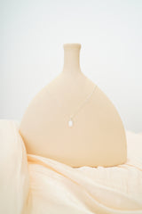 Pearl stone sliver necklace