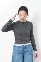 Grey layers top in contrast color