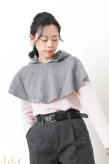 Grey wool knit cape