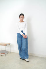 White soft cotton crop jacket in lace trimmed