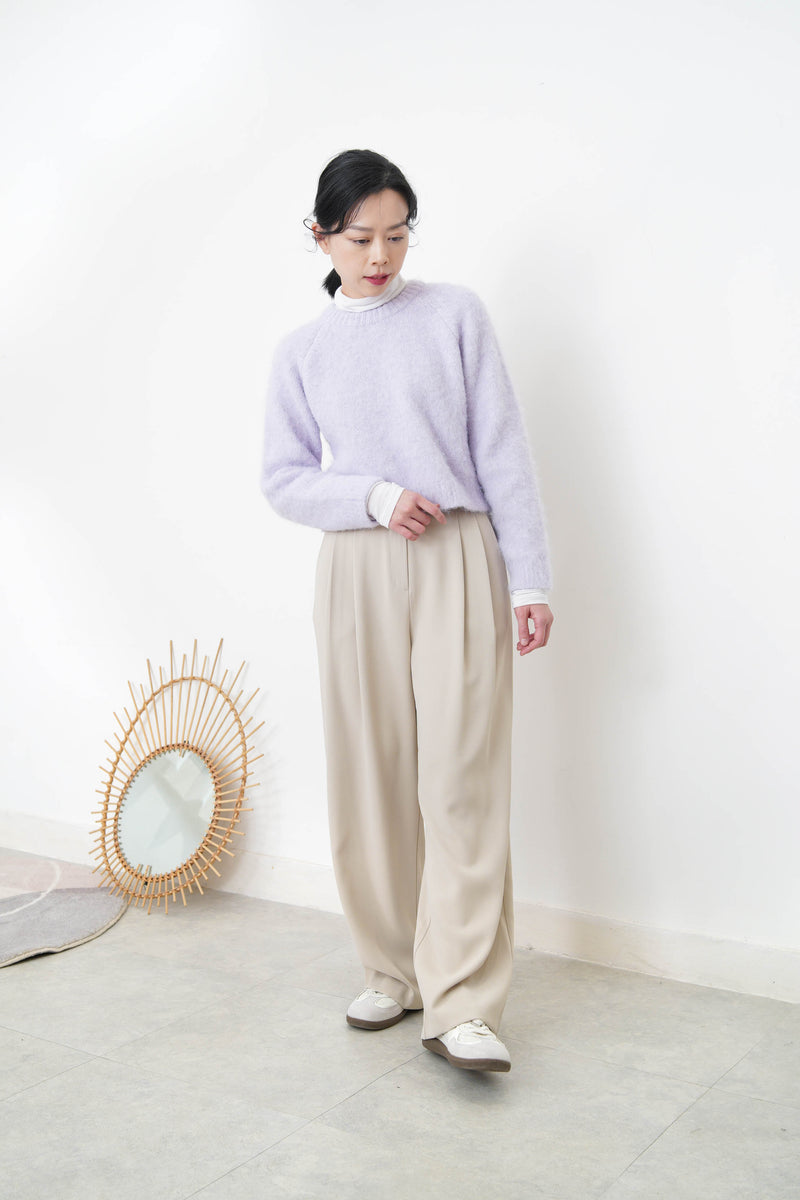 Crop sweater in premium wool