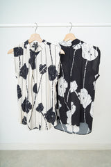 B&W floral pattern vest
