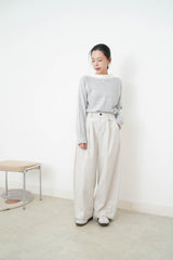 Light grey sweater w/ silk soft collar