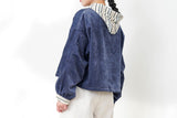 Navy velvet jacket w/ string hem