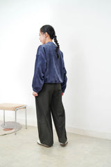 Navy velvet jacket w/ string hem