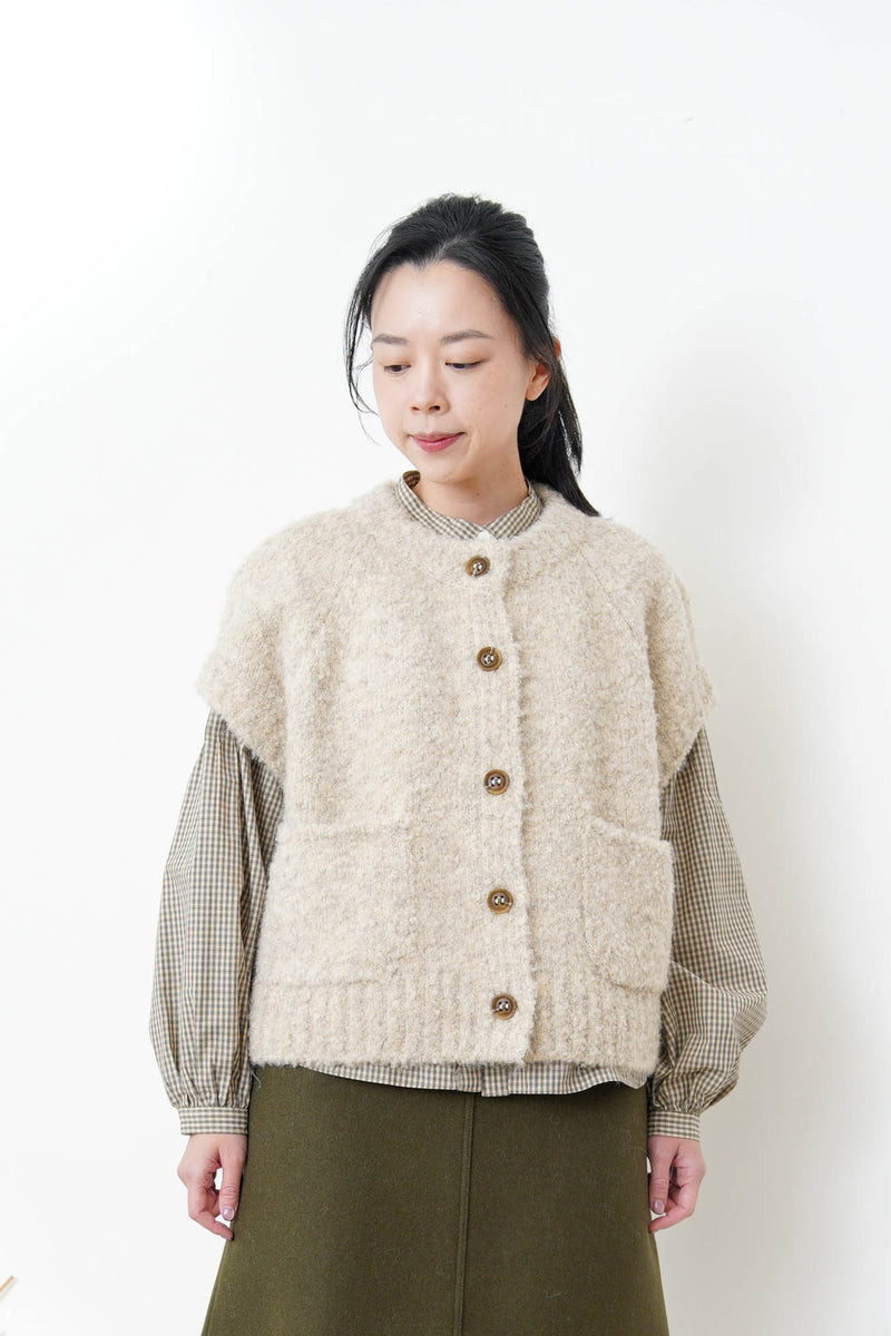 Oatmeal soft knit vest