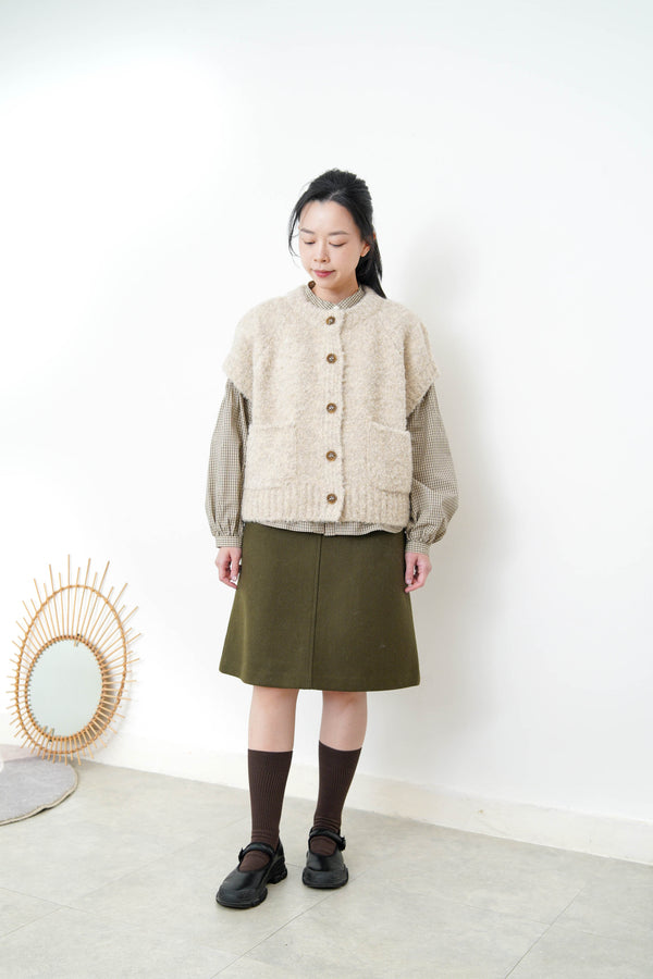 Oatmeal soft knit vest