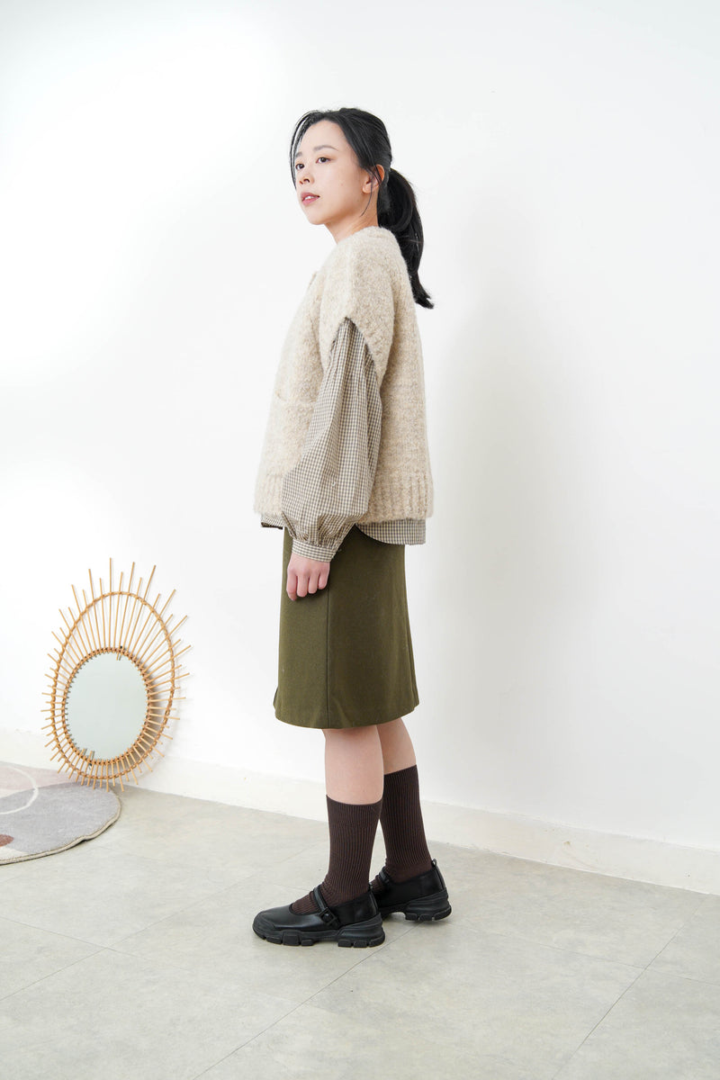 Oatmeal soft knit vest