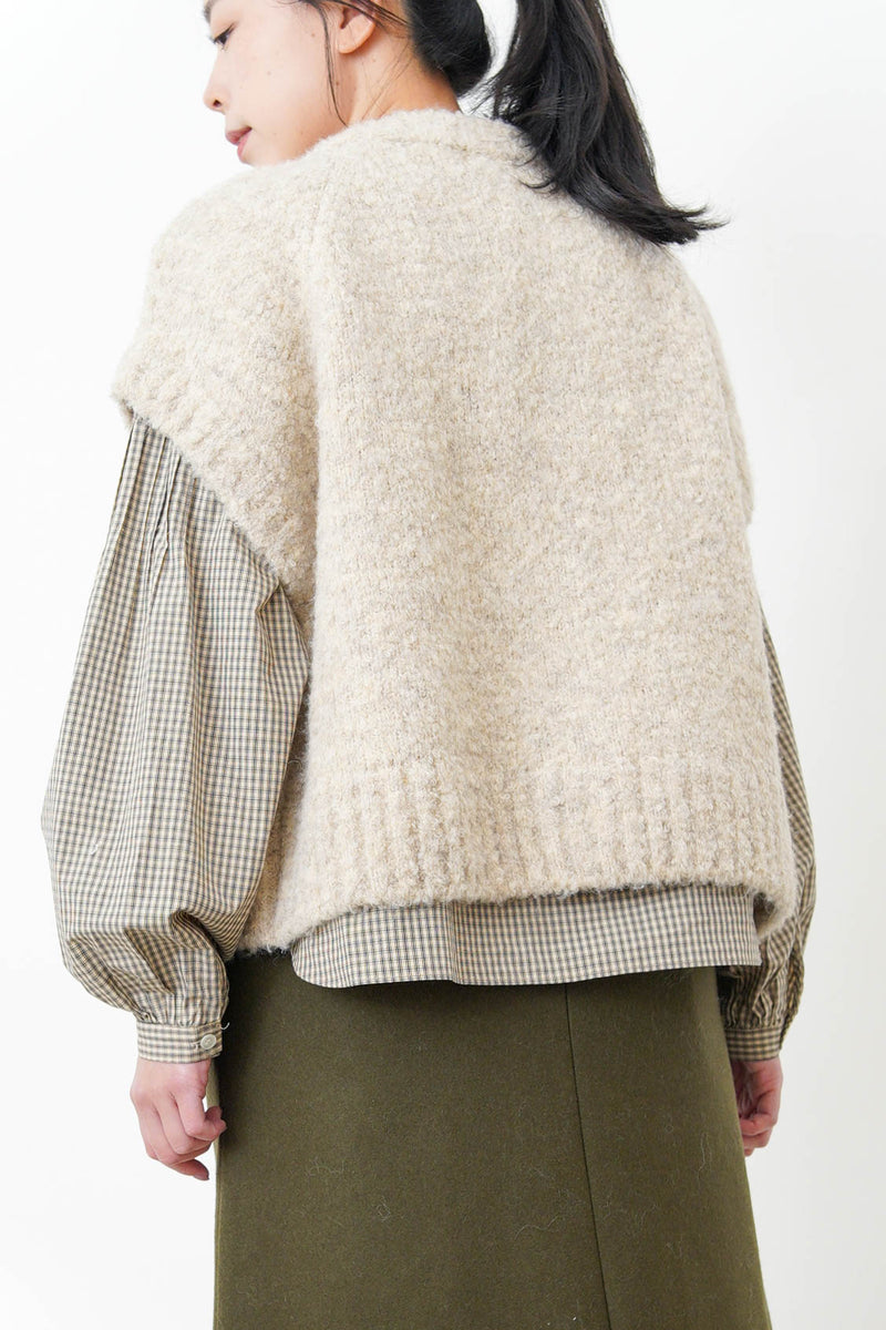 Oatmeal soft knit vest