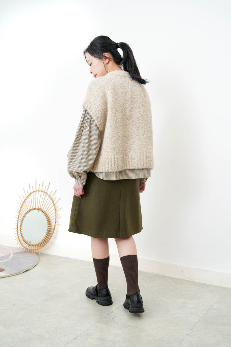 Oatmeal soft knit vest