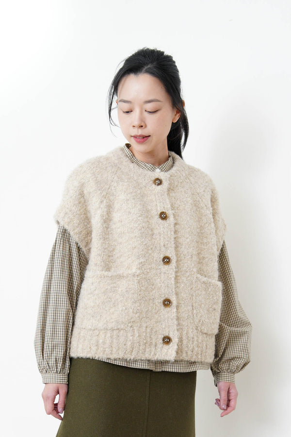 Oatmeal soft knit vest