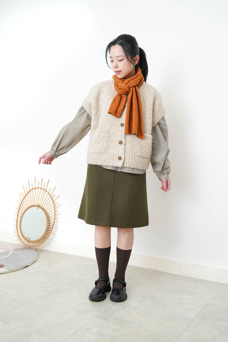 Oatmeal soft knit vest