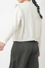 Ivory sweater w/ silk soft collar