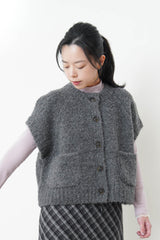 Dark grey soft knit vest