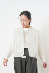 Ivory sweater w/ silk soft collar