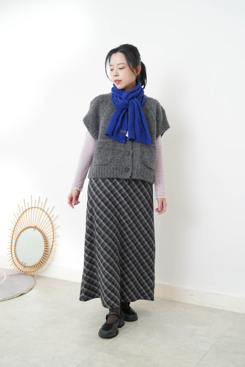 Dark grey soft knit vest