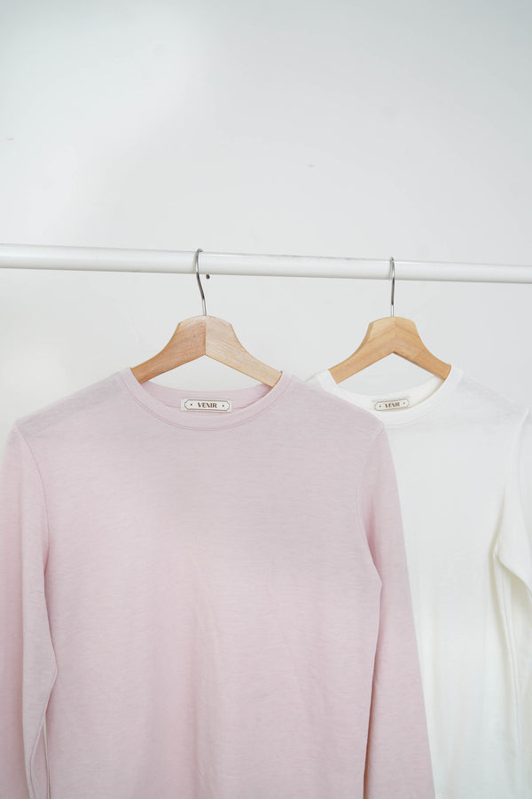 Tee top with inner fleece