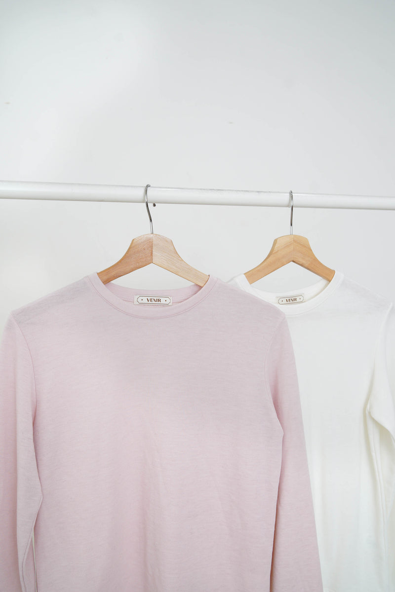 Tee top with inner fleece