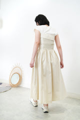 Beige layer tube dress in a cut bottom