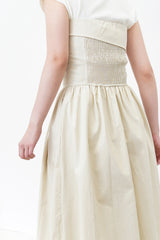 Beige layer tube dress in a cut bottom