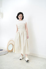 Beige layer tube dress in a cut bottom