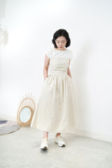 Beige layer tube dress in a cut bottom